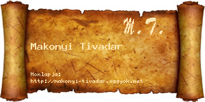 Makonyi Tivadar névjegykártya